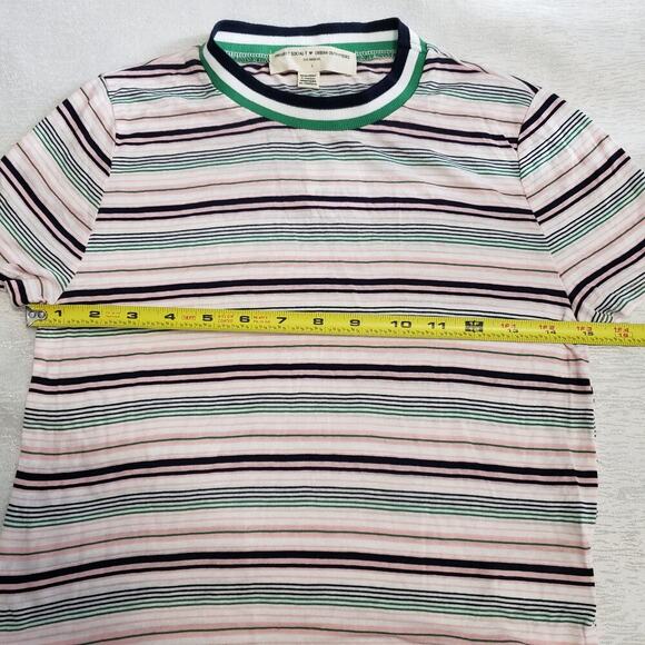 Urban Outfitters Project Social T retro Striped Tipped tee size 8 Pink - Picture 5 of 10